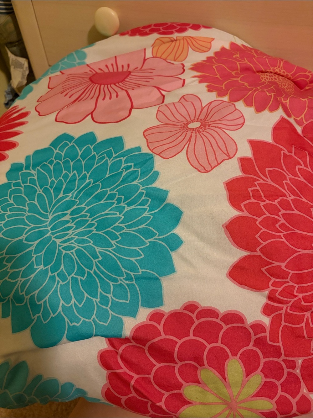 Bright Floral Twin XL Comforter - Reversible Turquoise & Coral Floral Print